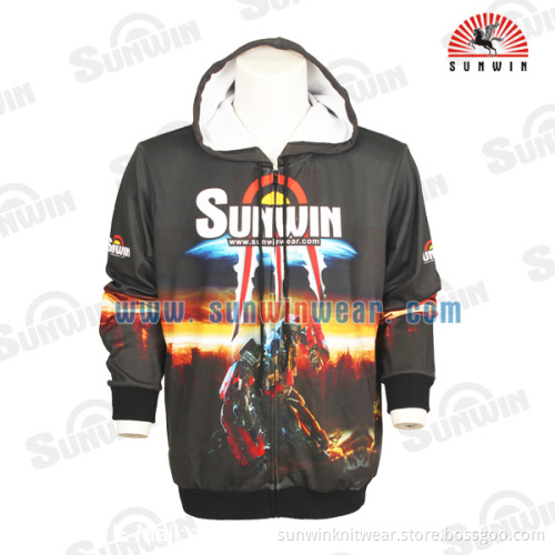 high quality pop polyester full zip hoodie